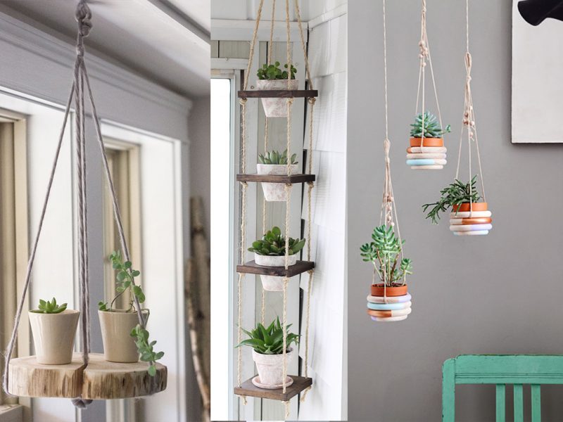 DIY: Khéo tay tự làm giàn treo cây xanh trong nhà