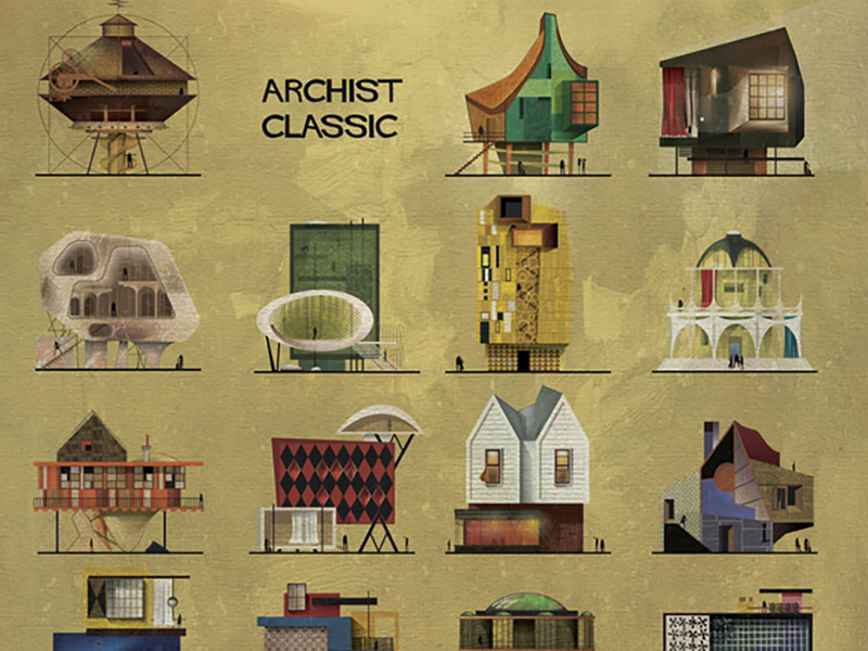 Federico Babina ghi lại phong cách của các hoạ sĩ nổi tiếng qua dự án minh hoạ kiến trúc thú vị