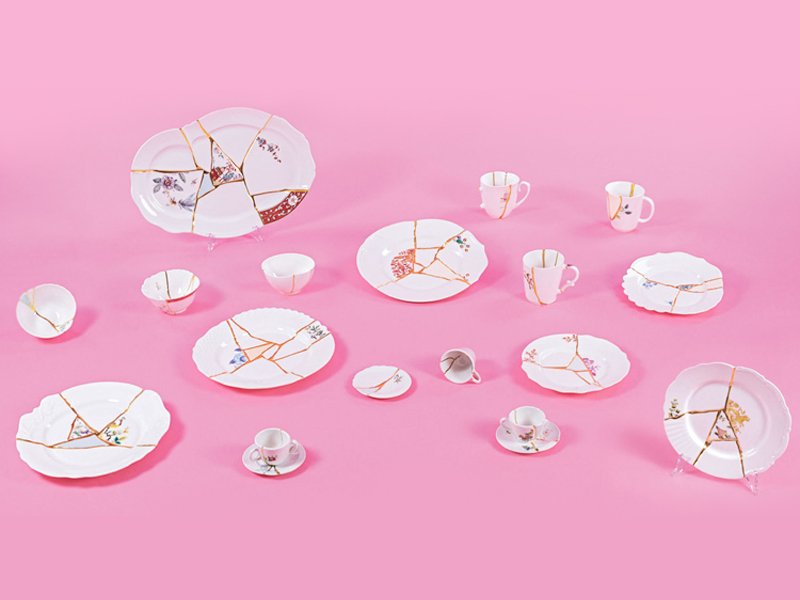 Vẻ đẹp không hoàn hảo trong BST sứ Kintsugi dát vàng