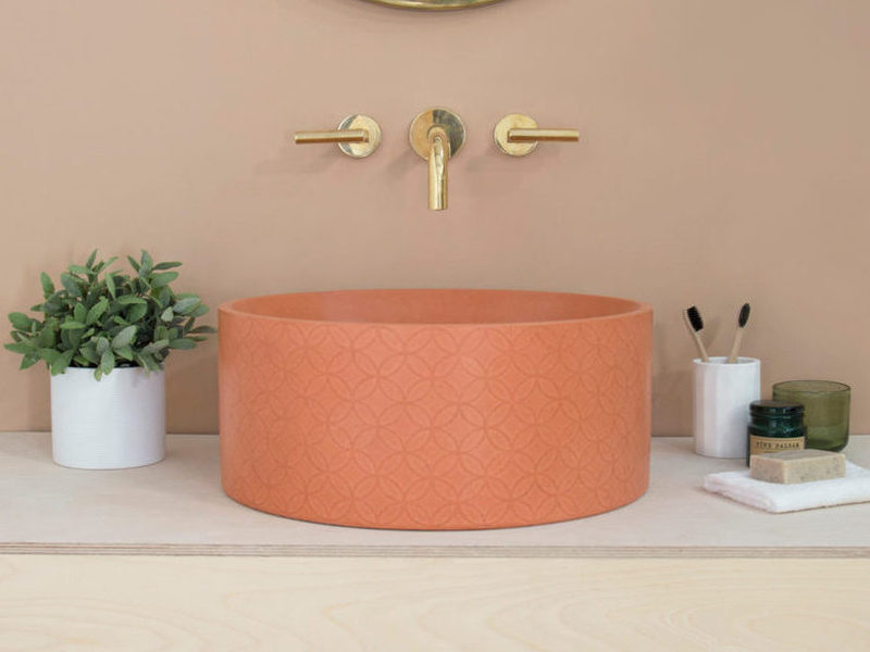 Bồn rửa hoạ tiết in nổi Kast Canvas từ Kast Concrete Basins