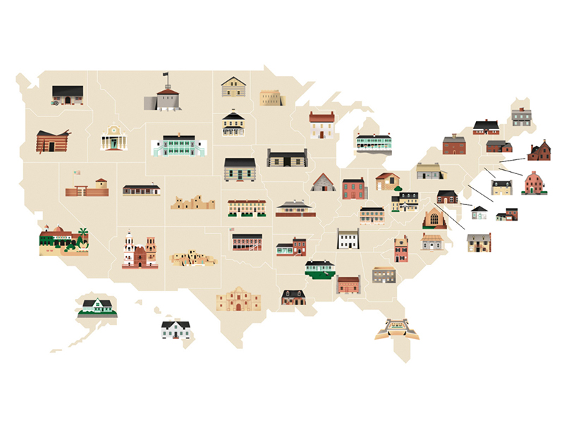 Điểm qua những công trình lâu đời bậc nhất tại 51 tiểu bang Mỹ