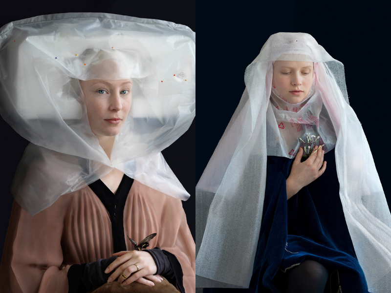 Bộ ảnh thiếu nữ Phục Hưng trong trang phục làm từ bao bì tái chế tuyệt đẹp của Suzanne Jongmans