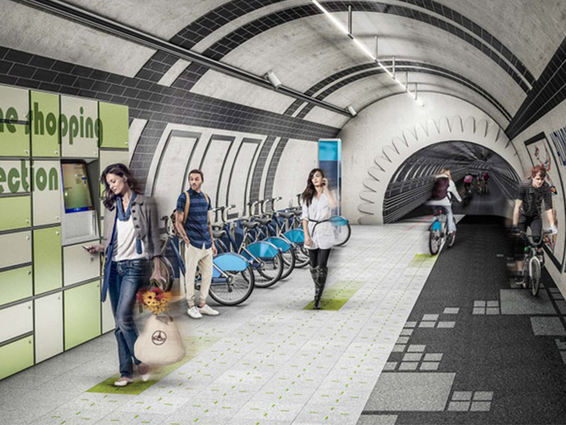 Dự án cải tạo đường hầm bỏ hoang thành khu giao thông công cộng