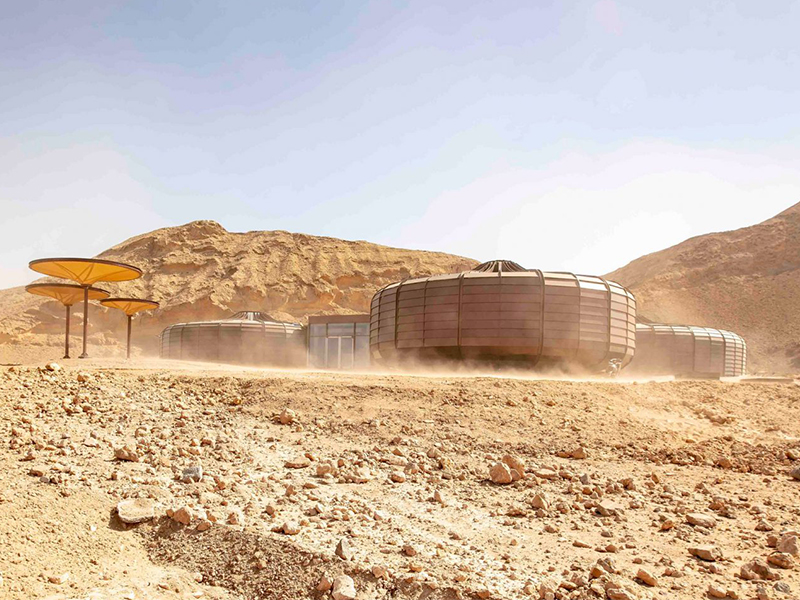 Trung tâm địa chất Buhais - Kiến trúc bê tông giữa sa mạc