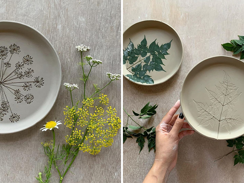 In hoa trên mặt gốm