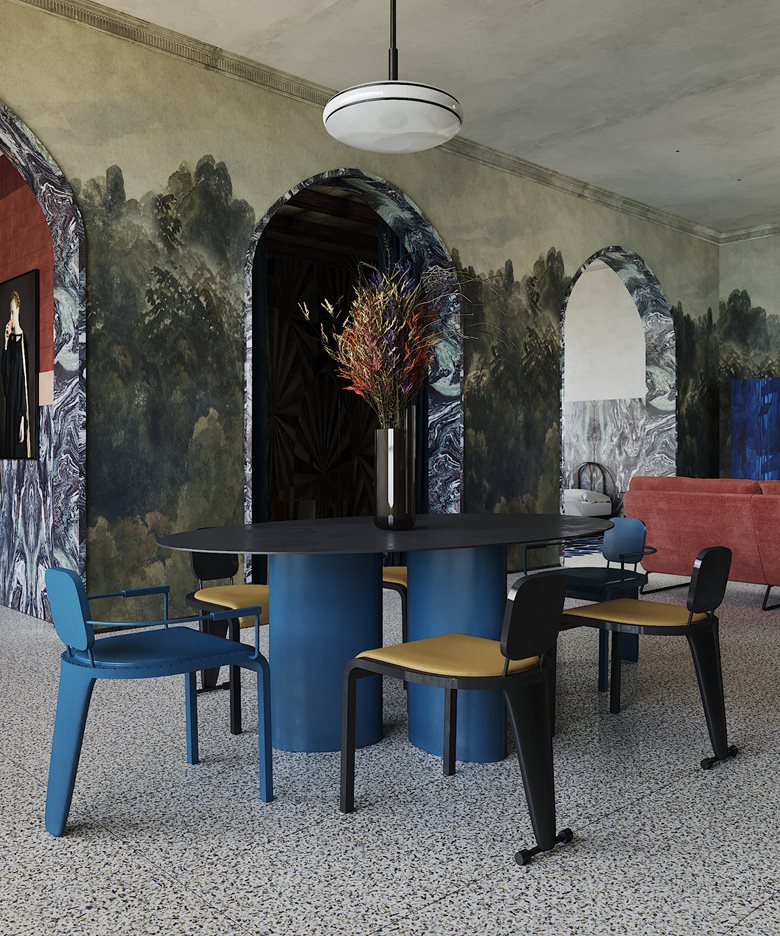 memphis phong an bich hoa giay dan tuong