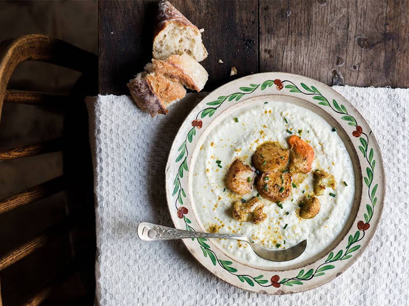 Soup sò điệp & súp lơ kiểu Pháp