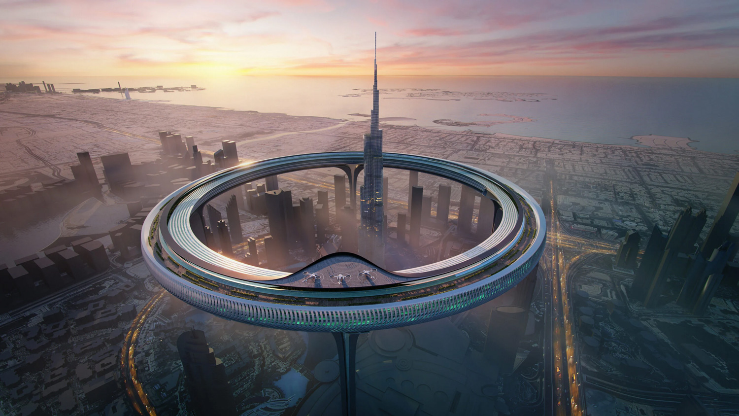 Công trình kiến trúc đô thị tương lai ở Dubai bao quanh tòa tháp Burj Khalifa 
