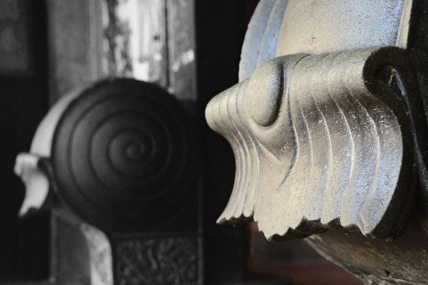 Điêu khắc đá hội quán người Hoa chi tiết chạm khắc trống đá Nhị Phủ Miếu