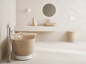 Chậu rửa và bồn tắm từ gỗ vụn