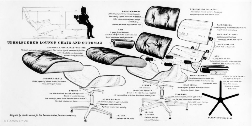 eames lounge chair thiet ke ghe phac thao