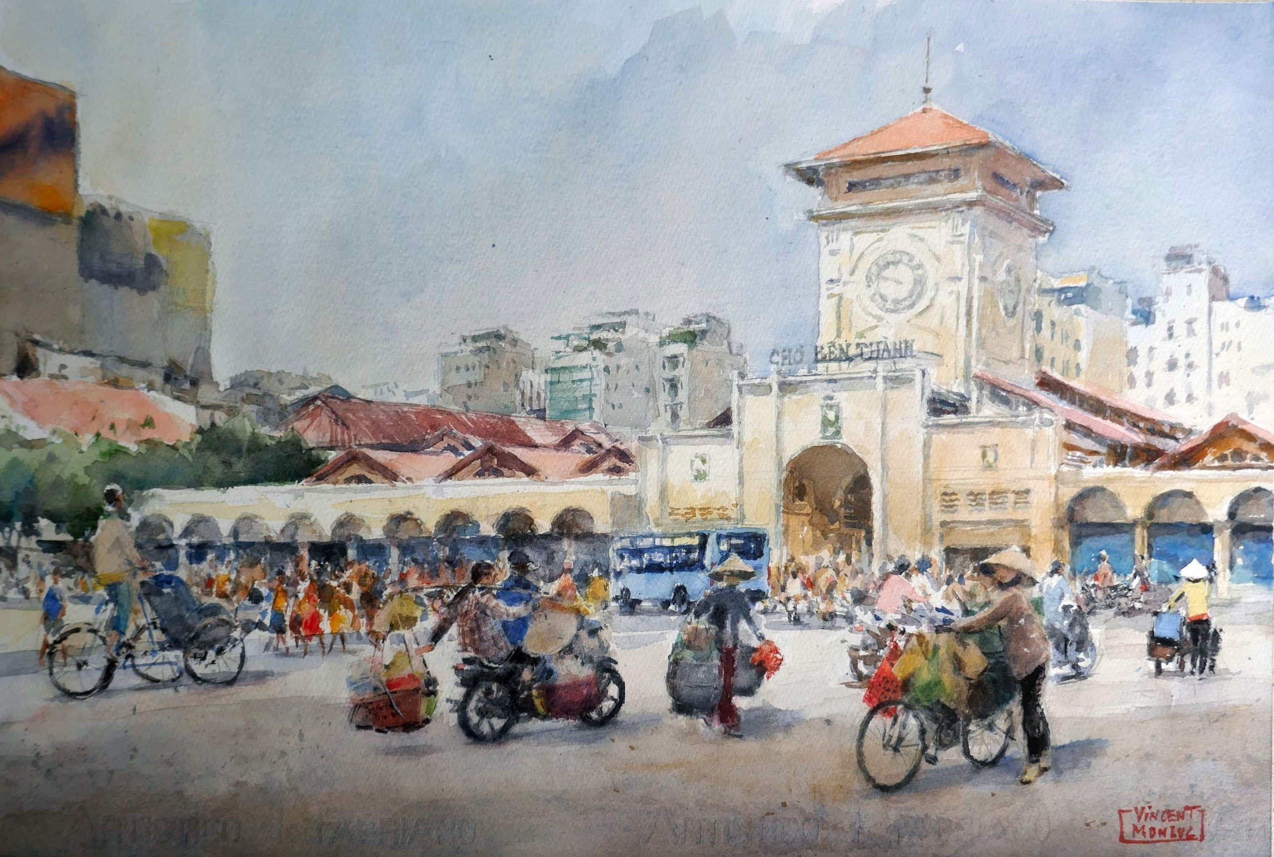 trien lam ky hoa urban sketchers vietnam do thi