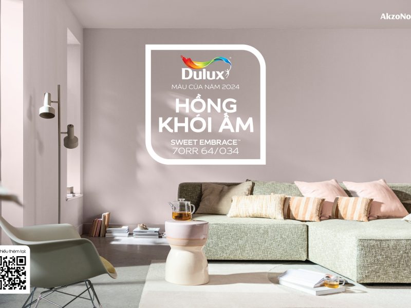 Dulux đến từ AkzoNobel giới thiệu Màu của Năm 2024 Sweet Embrace™ - Hồng Khói Ấm
