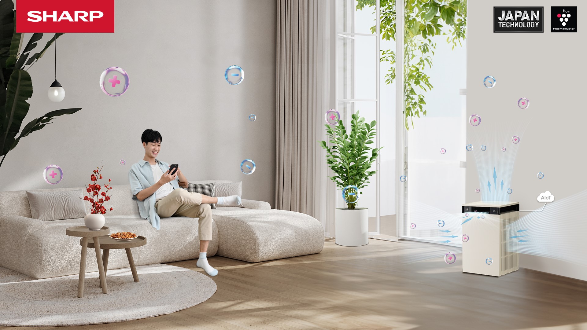 sharp air purifier cong nghe gia dung