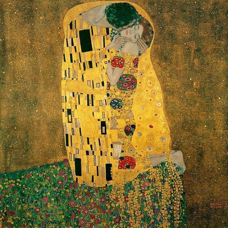 gustav klimt the kiss tranh nghe thuat