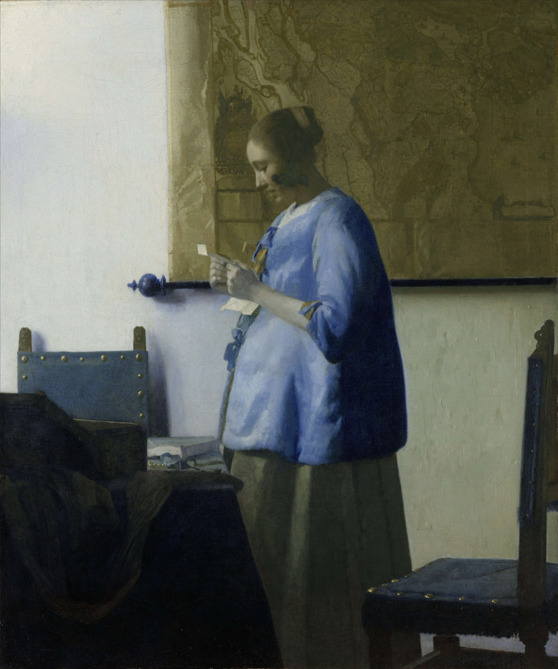 woman reading a letter johannes vermeer mau sac lich su nghe thuat