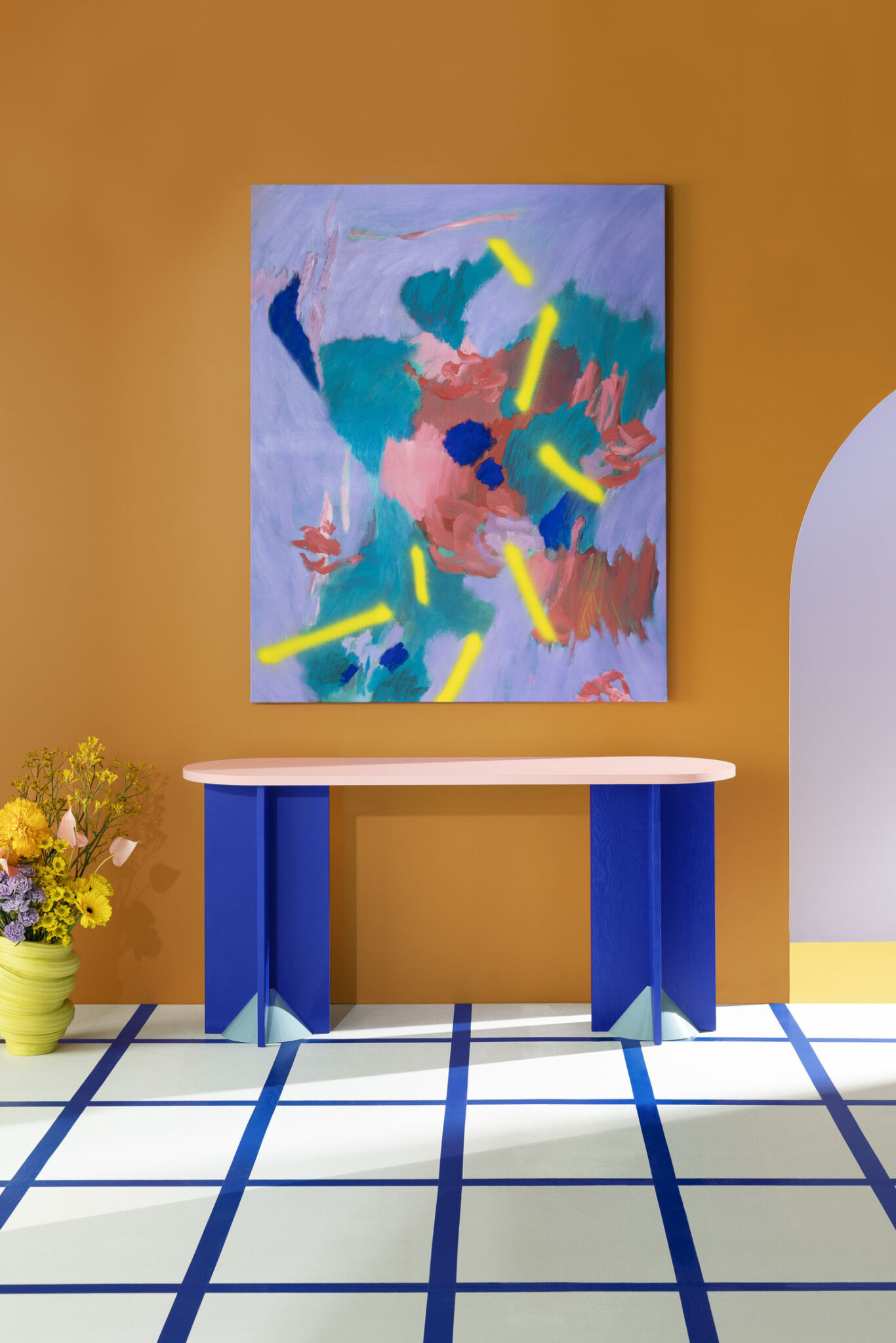 tranh nghe thuat ban console Geometrica Memphis Design Art Deco