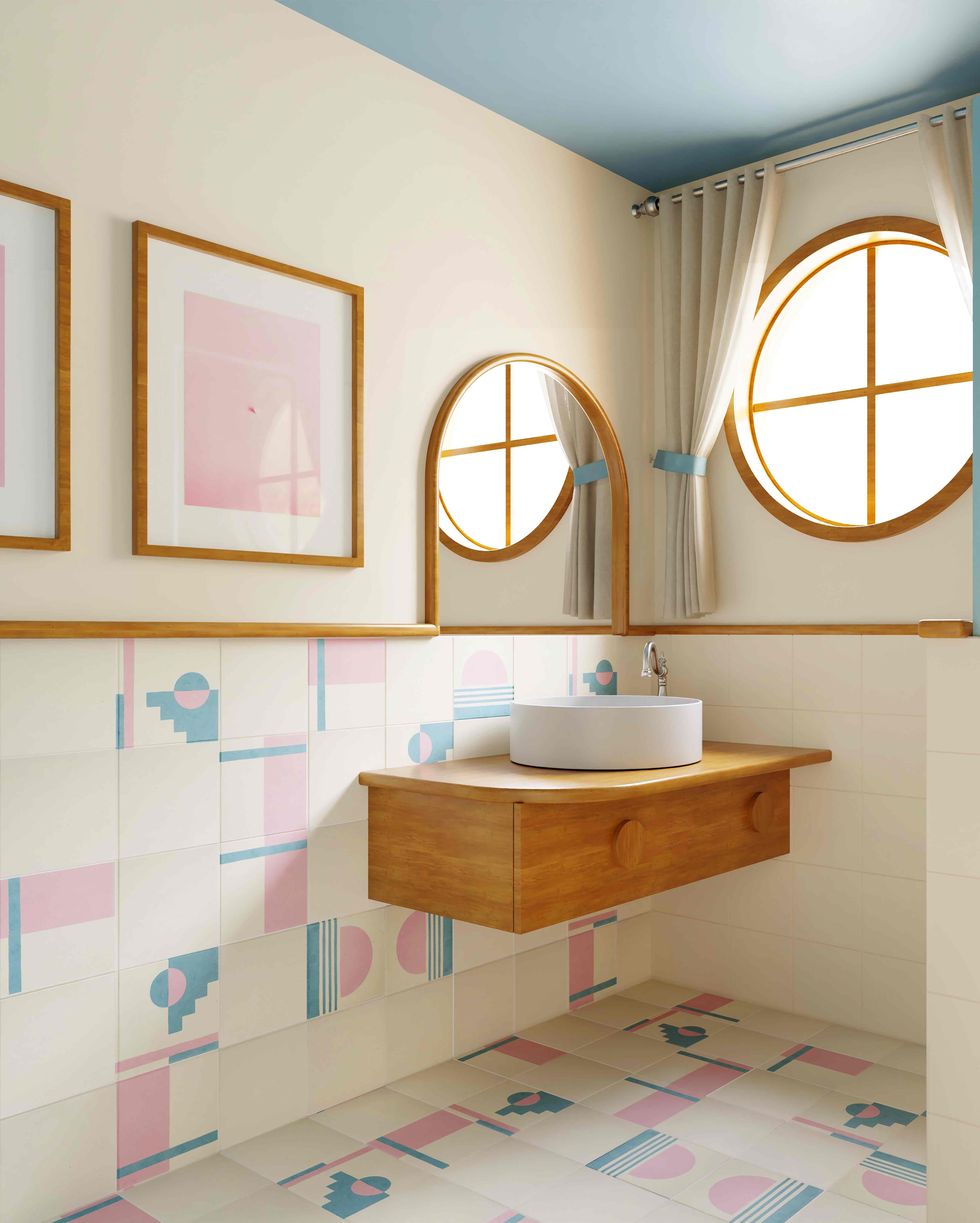 Sunset Stripes Otto Tiles phong tam can ho Cemre Yesil Gonenli