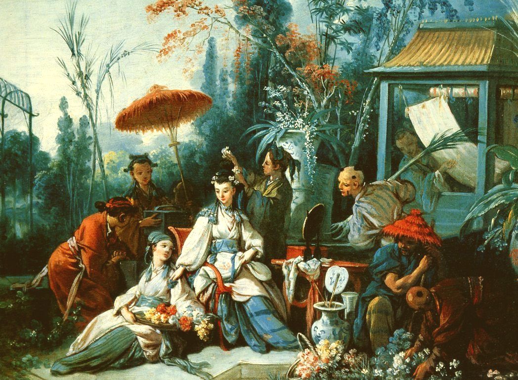 nghe thuat tranh Le Jardin Chinoise The Chinese Garden Francois Boucher chinoiserie