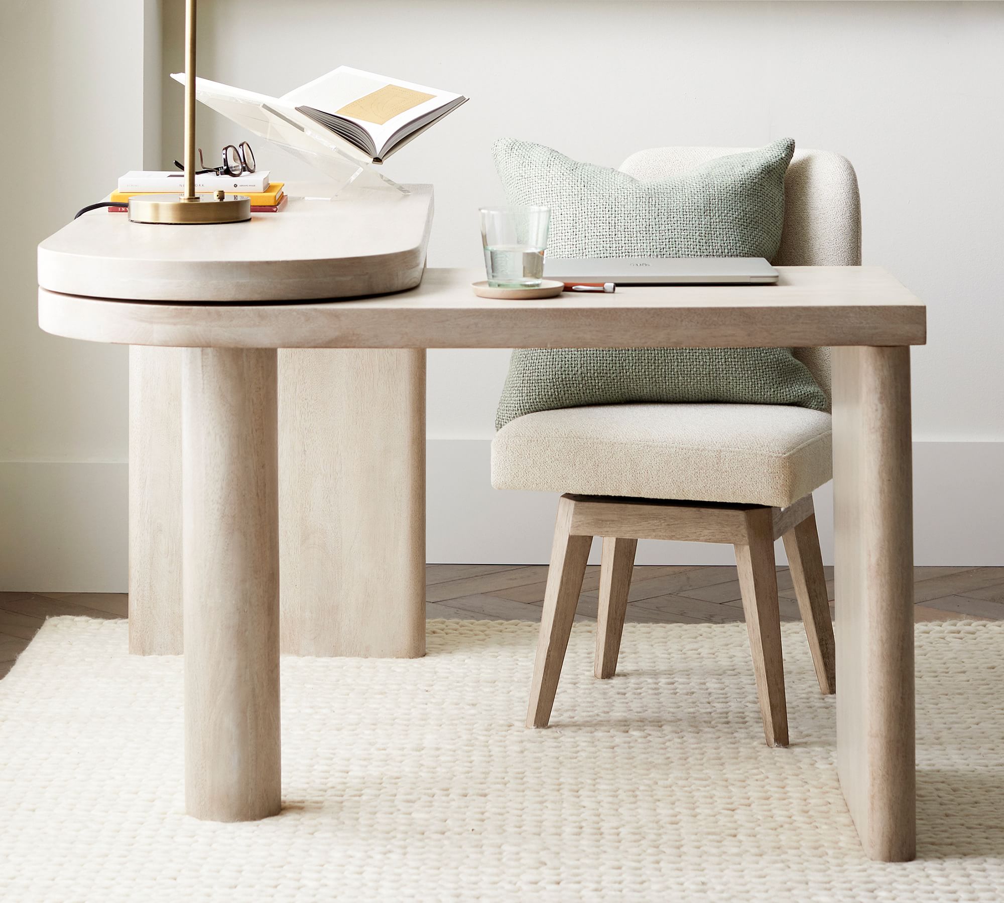 ban lam viec desk Cayman L-Shape Rotating Pottery Barn