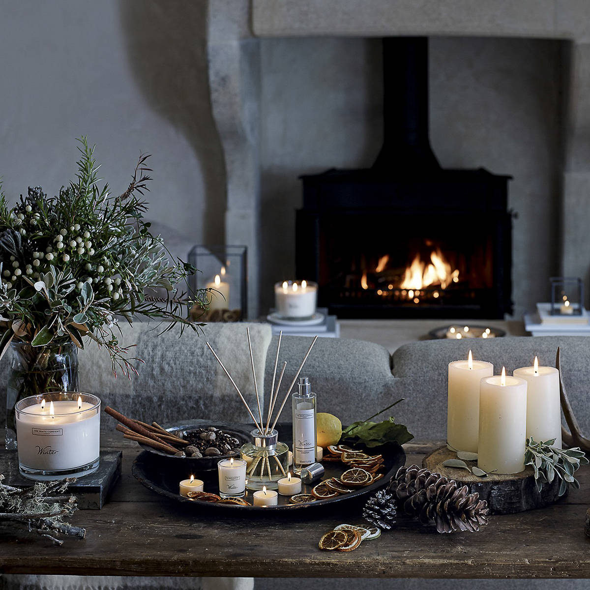 ban tiec mua le hoi giang sinh scandinavian hygge