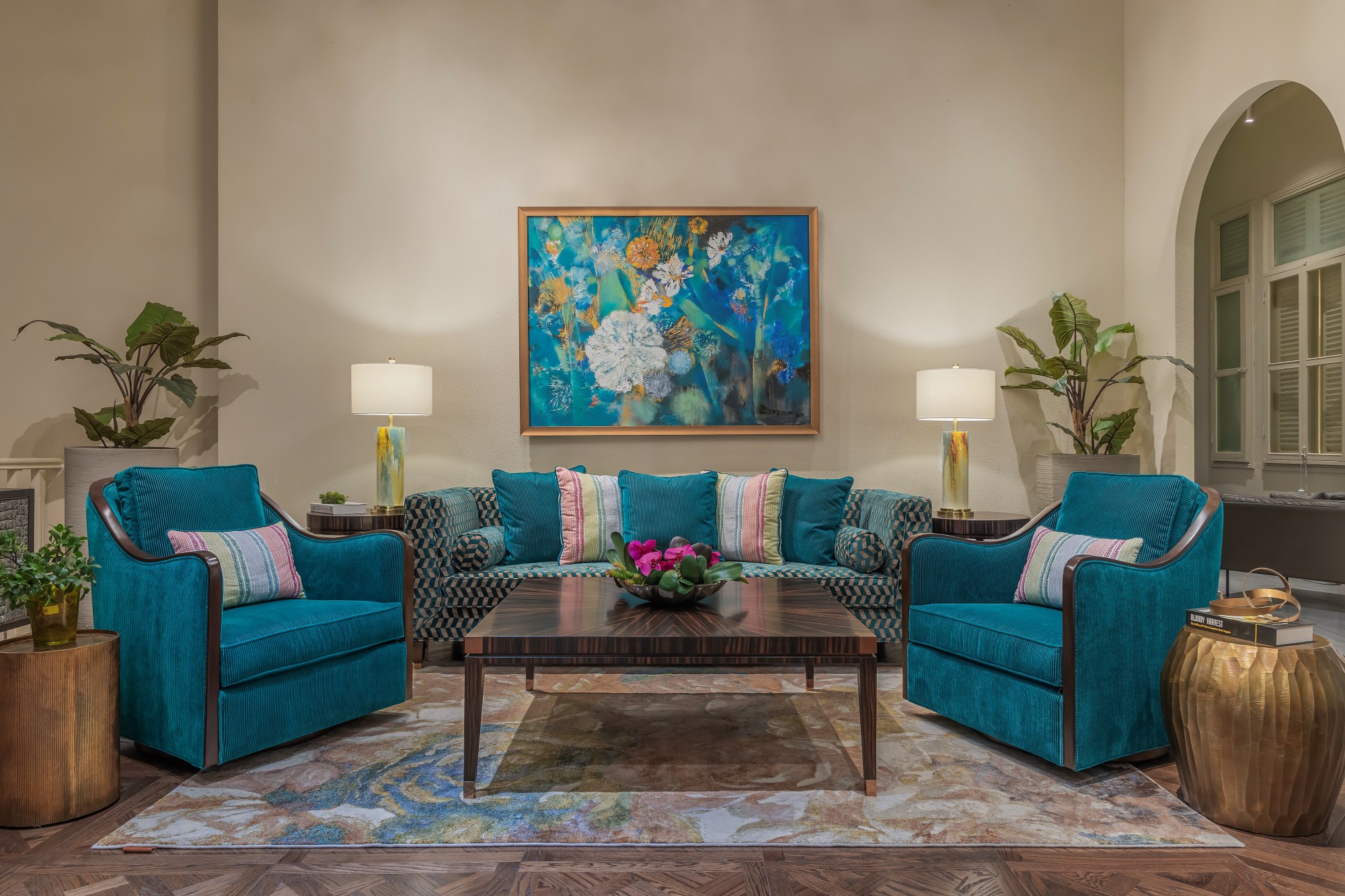 Austin Home Interiors noi that trang tri phong khach sofa