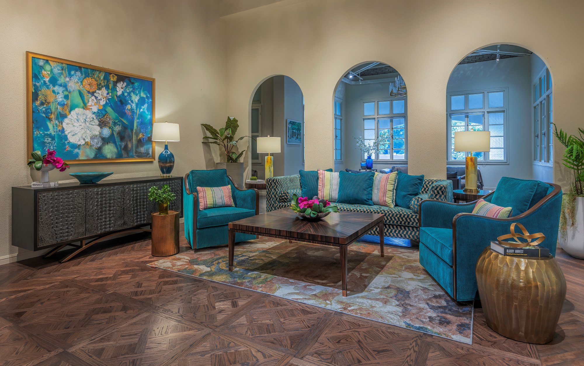 Austin Home Interiors noi that trang tri phong khach sofa