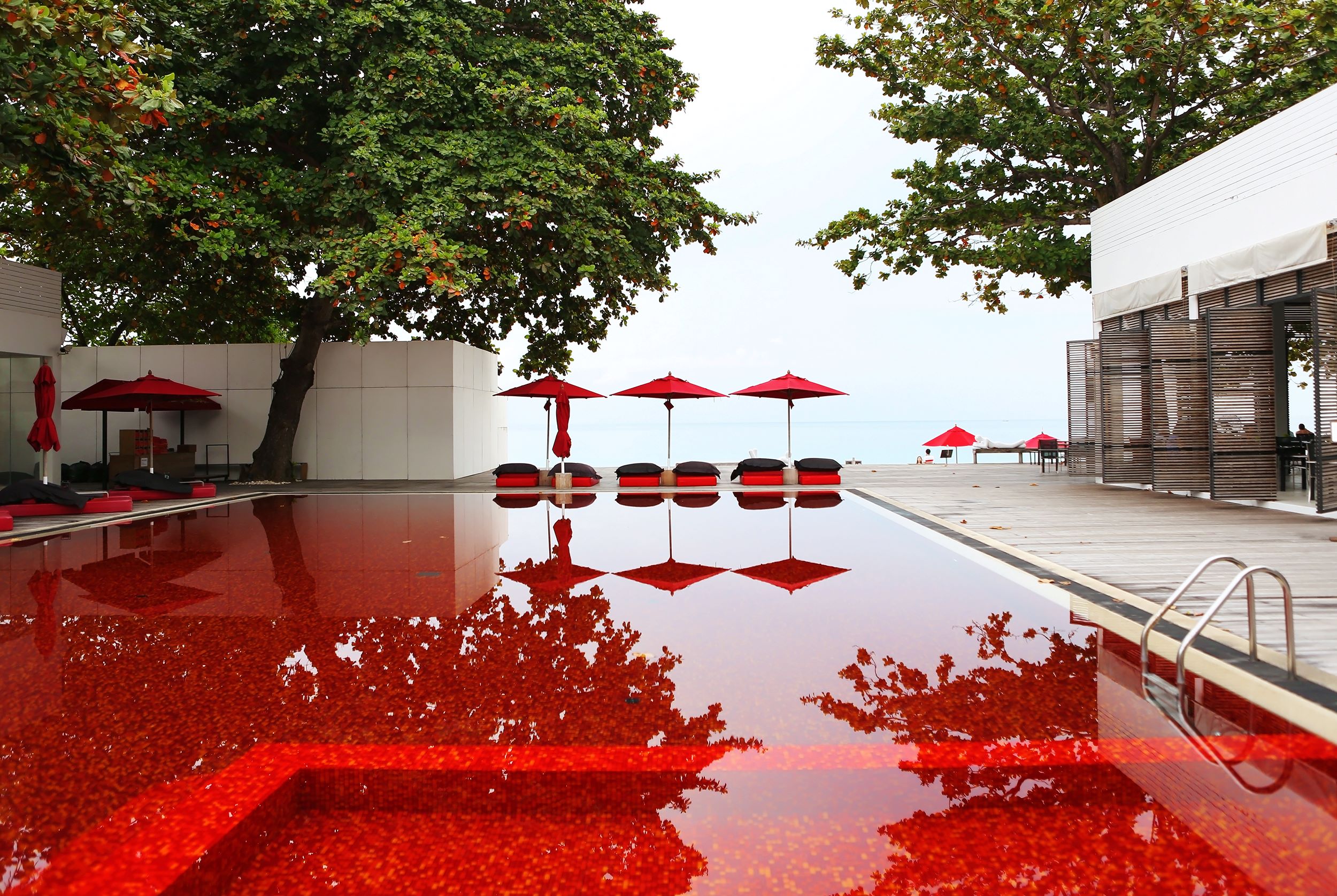 pool red swimming pool The Library Koh Samui island Thailand