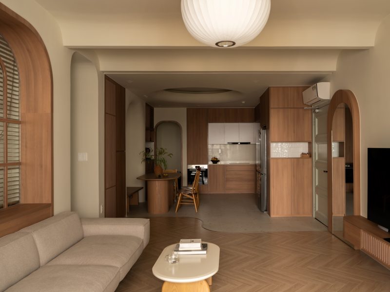 Căn hộ Hoàng Anh River View-Bản hòa tấu của đường cong và vật liệu-IIN Studio