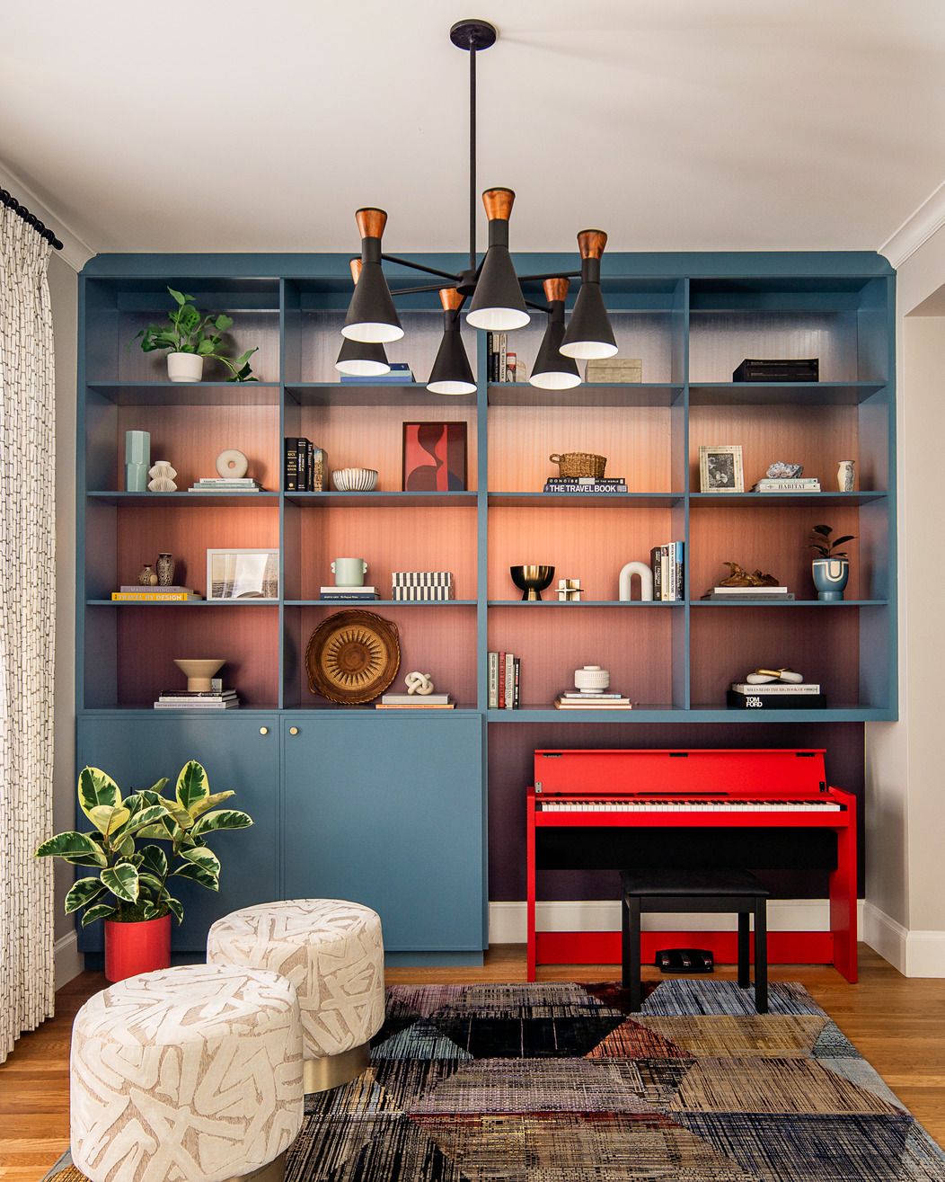 tu sach bookshelf meo trang tri