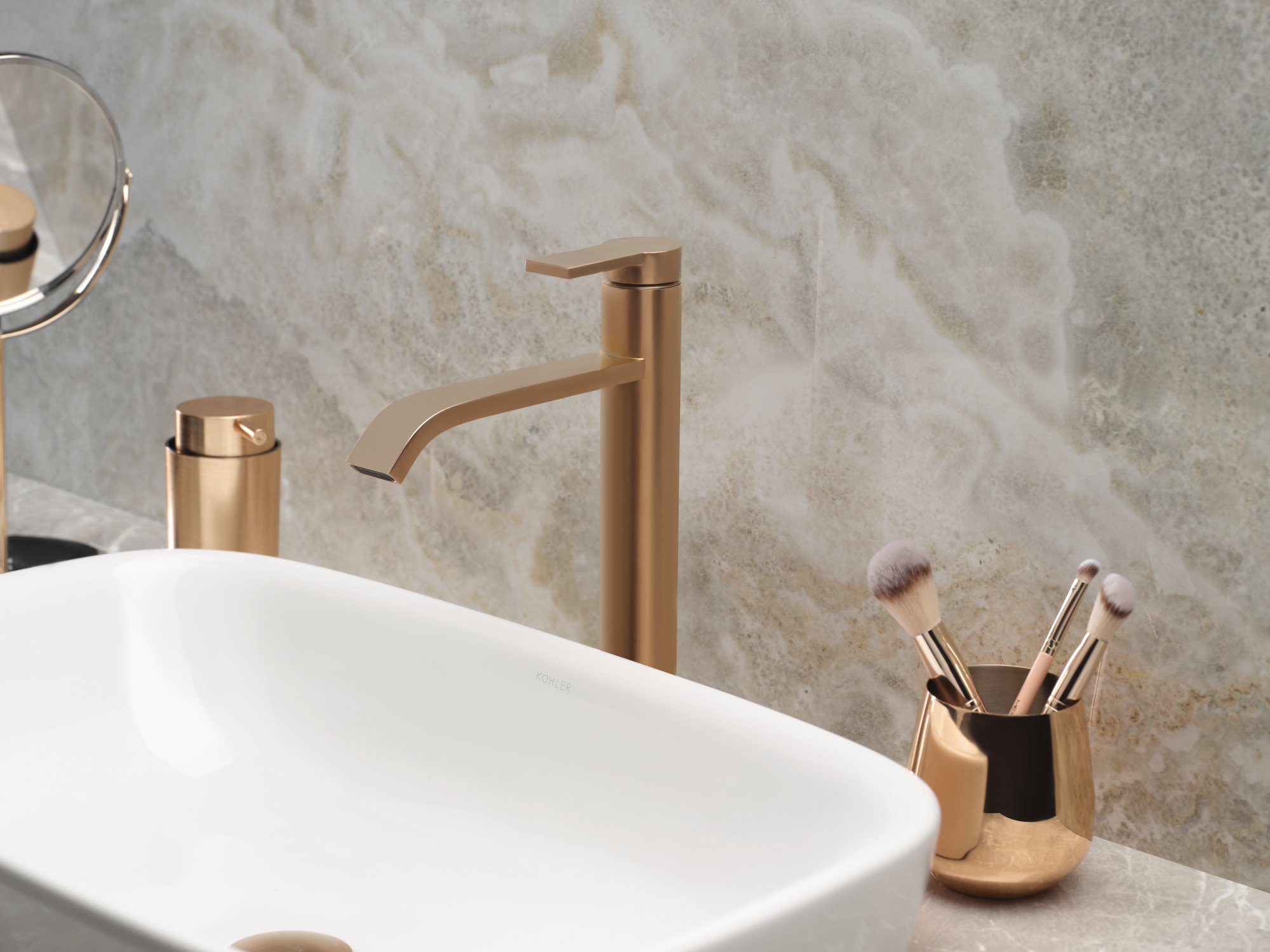 kohler voi chau rua vibrant brushed rose gold vang hong
