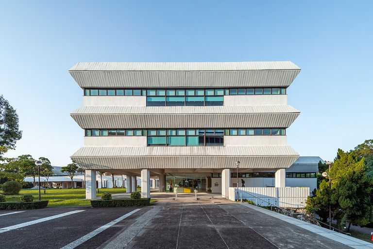 Brutalist Hong Kong Map Blue Crow Media Wu Chung Library, CUHK