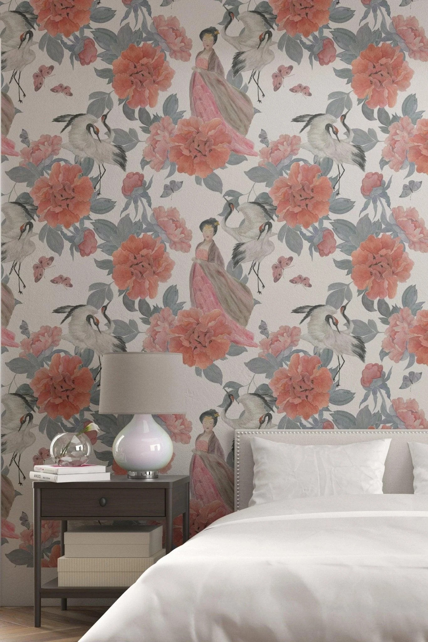 giay dan tuong peony