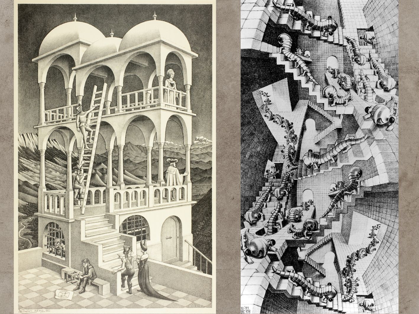 escher nghe thuat thi giac belvedere house of stairs