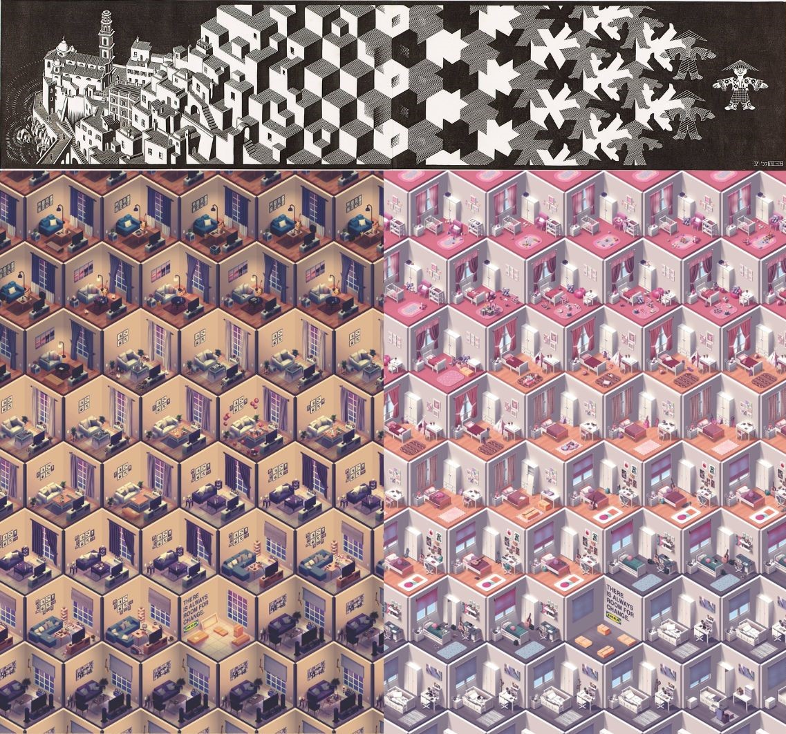 Metamorphosis I escher ikea campaign do hoa