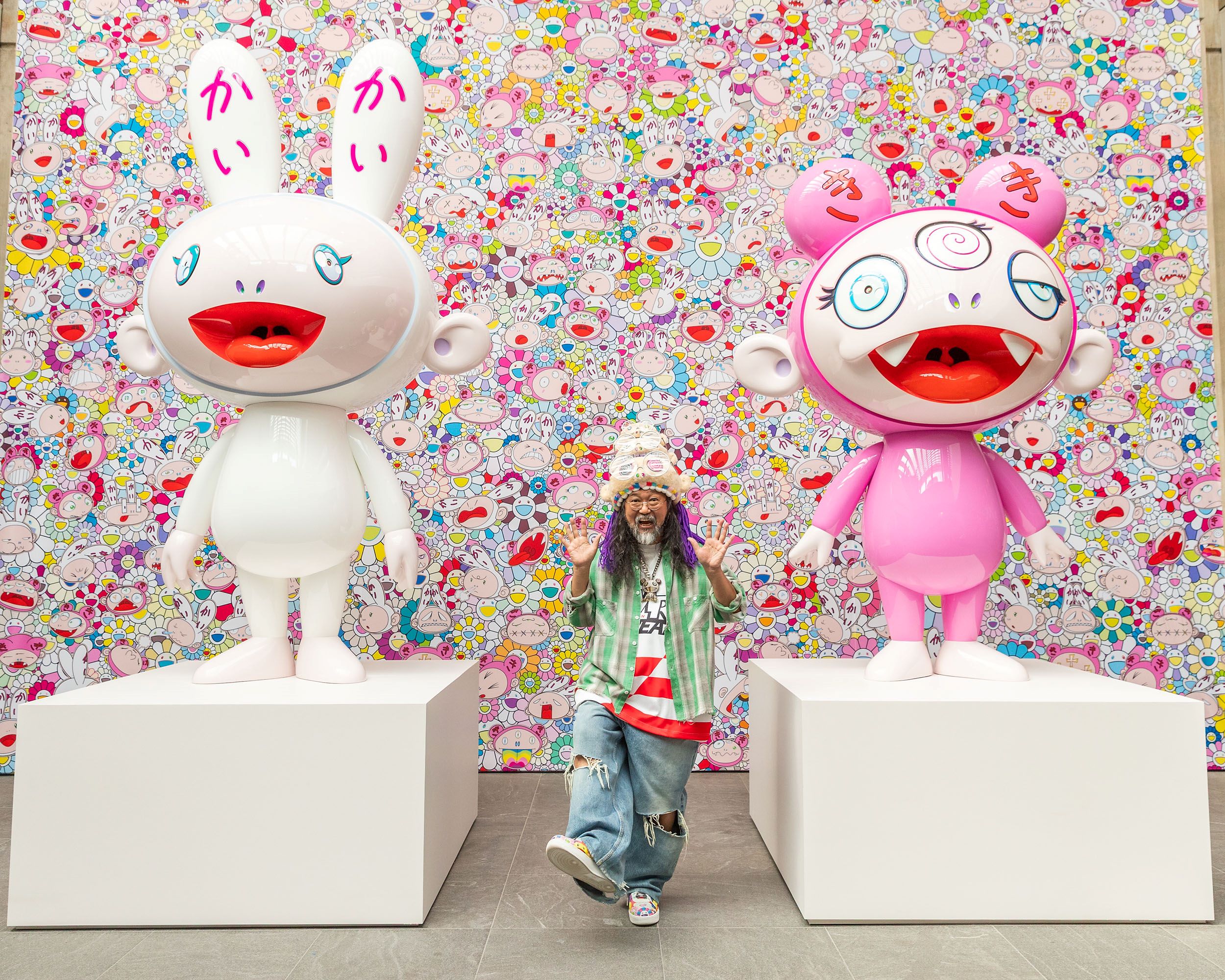 Takashi Murakami trien lam Stepping on the Tail of a Rainbow