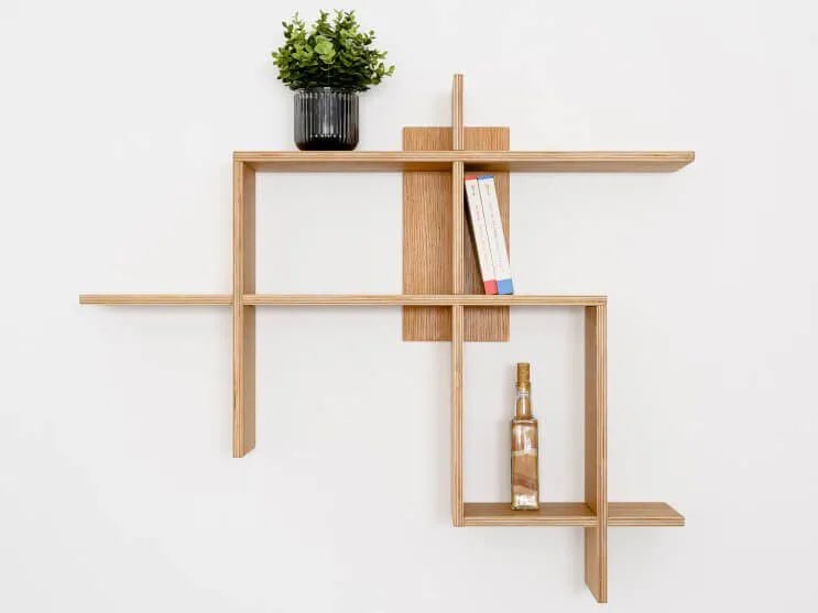 wood bookshelf phong khach phong lam viec phong doc sach Criss Radis