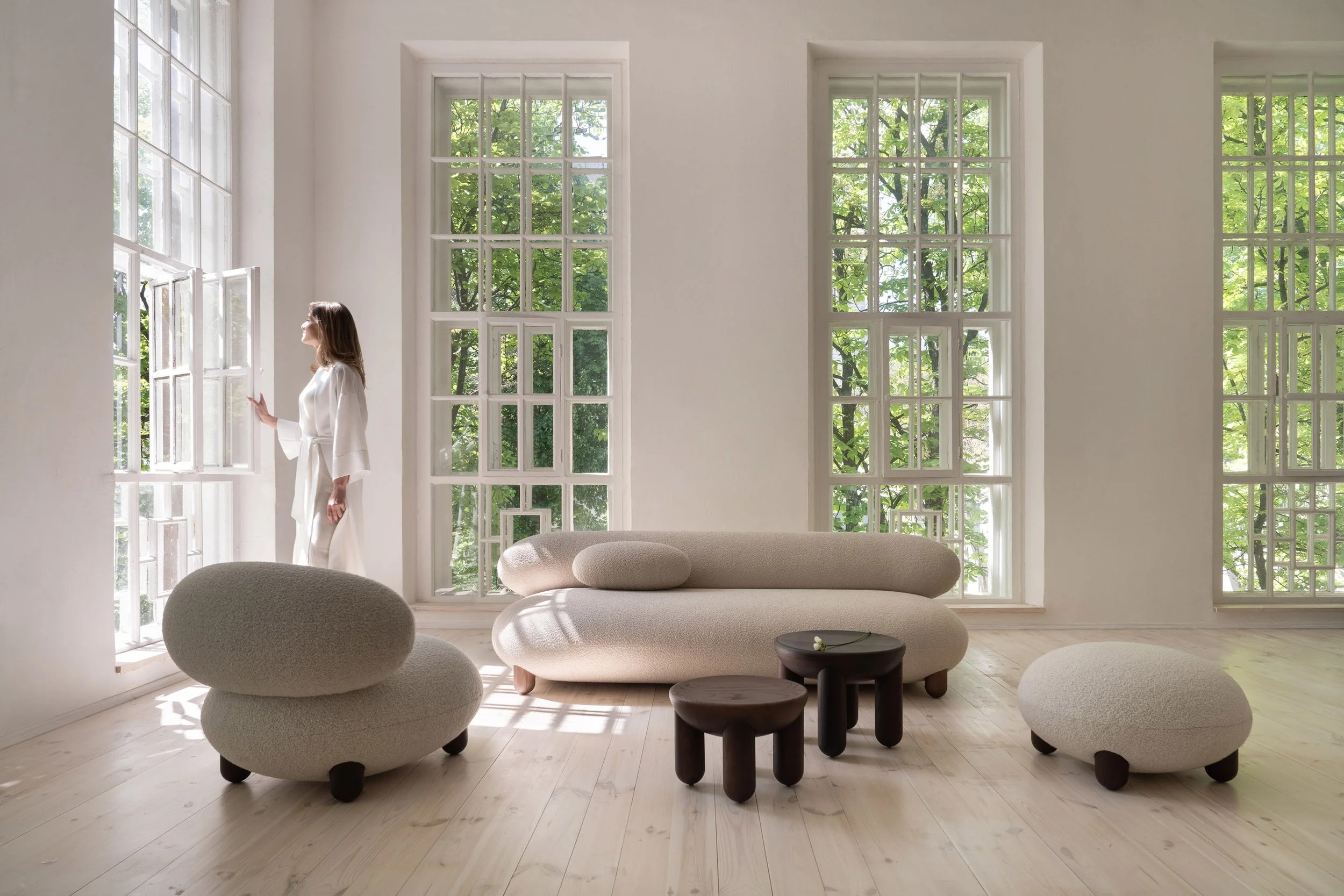 round armchair Flock Noom