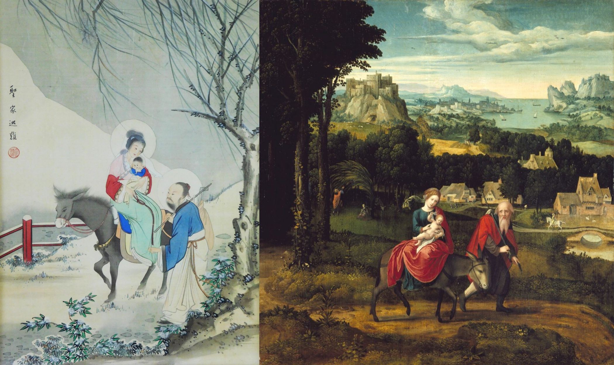 thien chua nghe thuat hoi hoa holy family The Flight into Egypt 