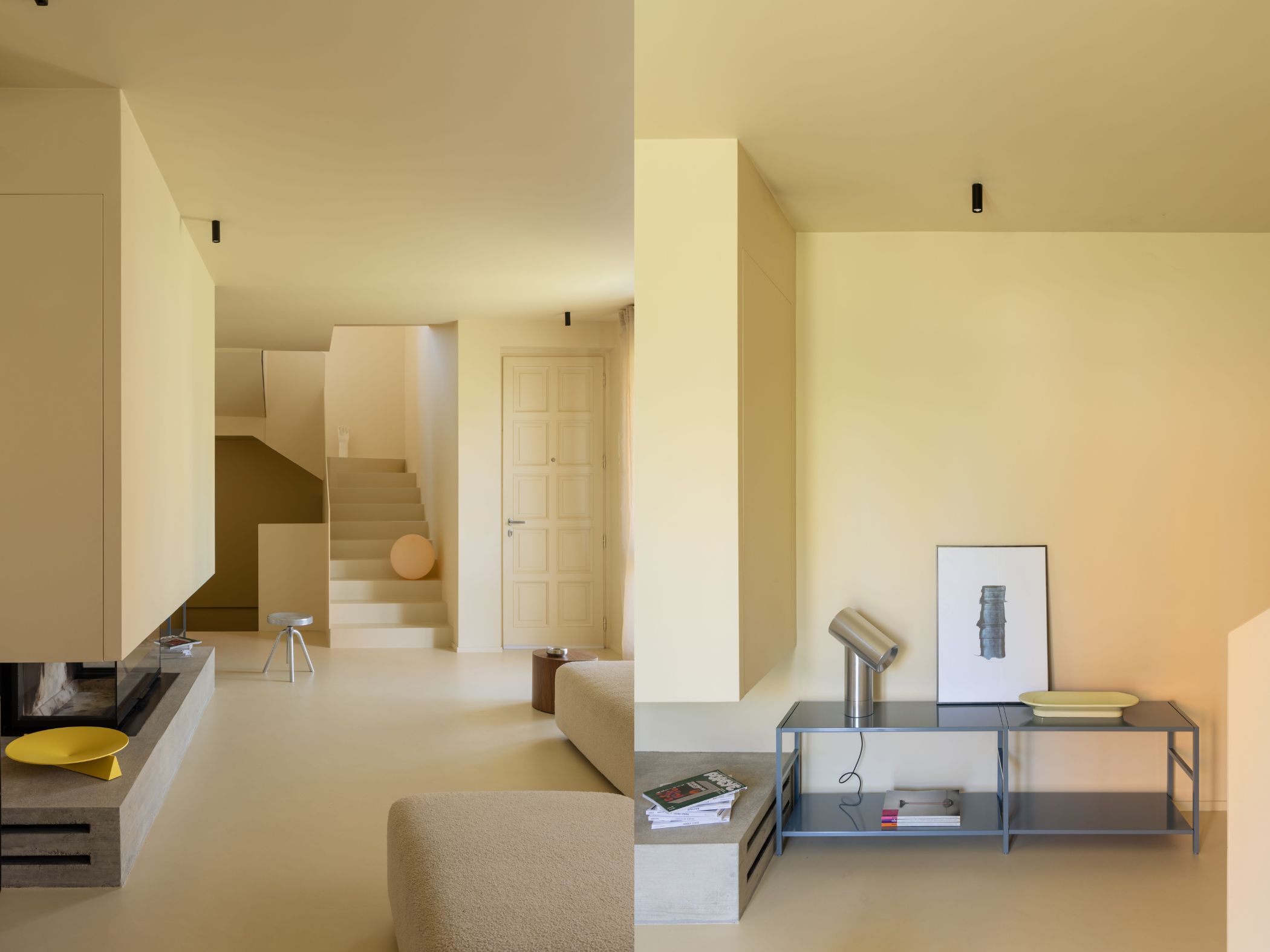 noi that phong khach toi gian mau vang Boro Studio Specchistudio can ho