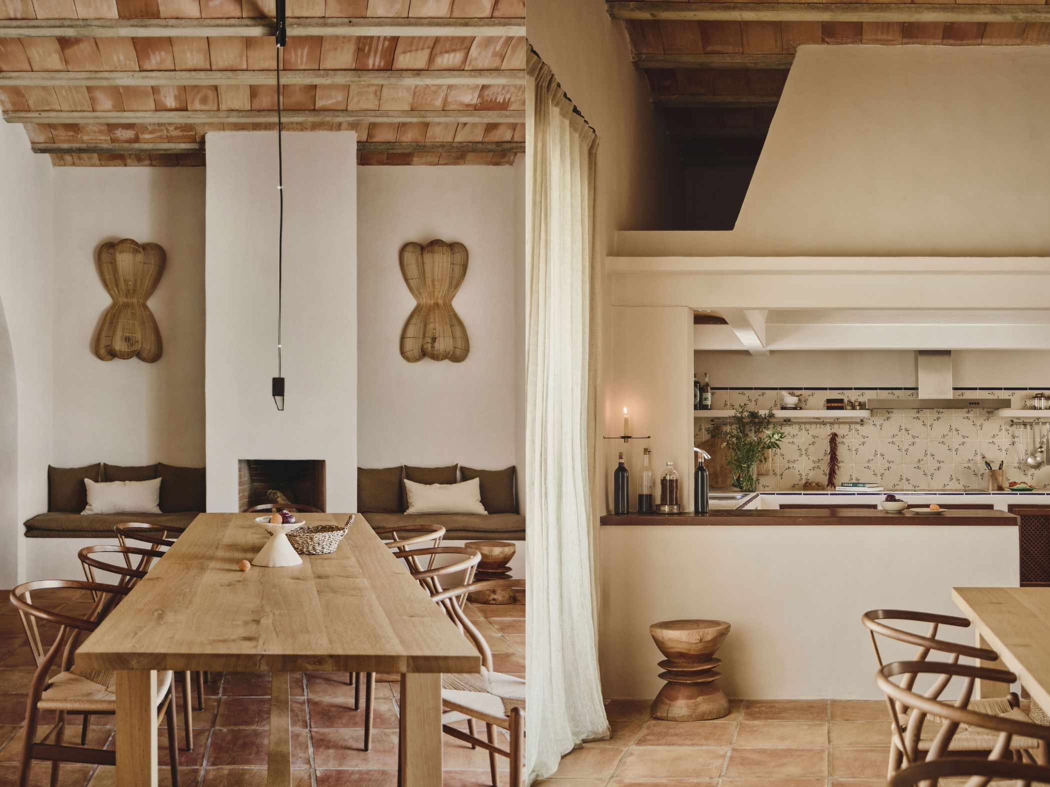 nha nong thon moc mac toi gian Villa Golondrina phong an nha bep