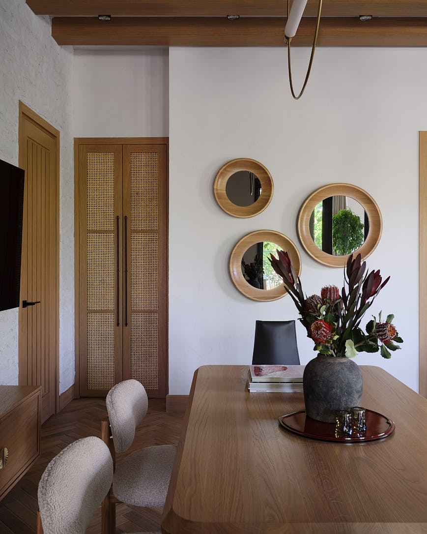 ngoi nha eight lakes khong gian noi that