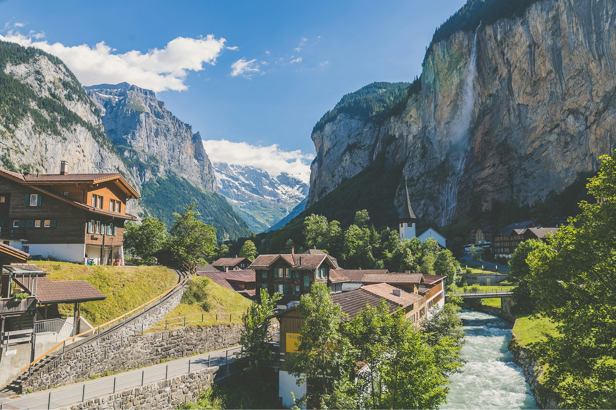 Alps Bernese thung lung Lauterbrunnen Bernese Oberland Switzerland Swiss