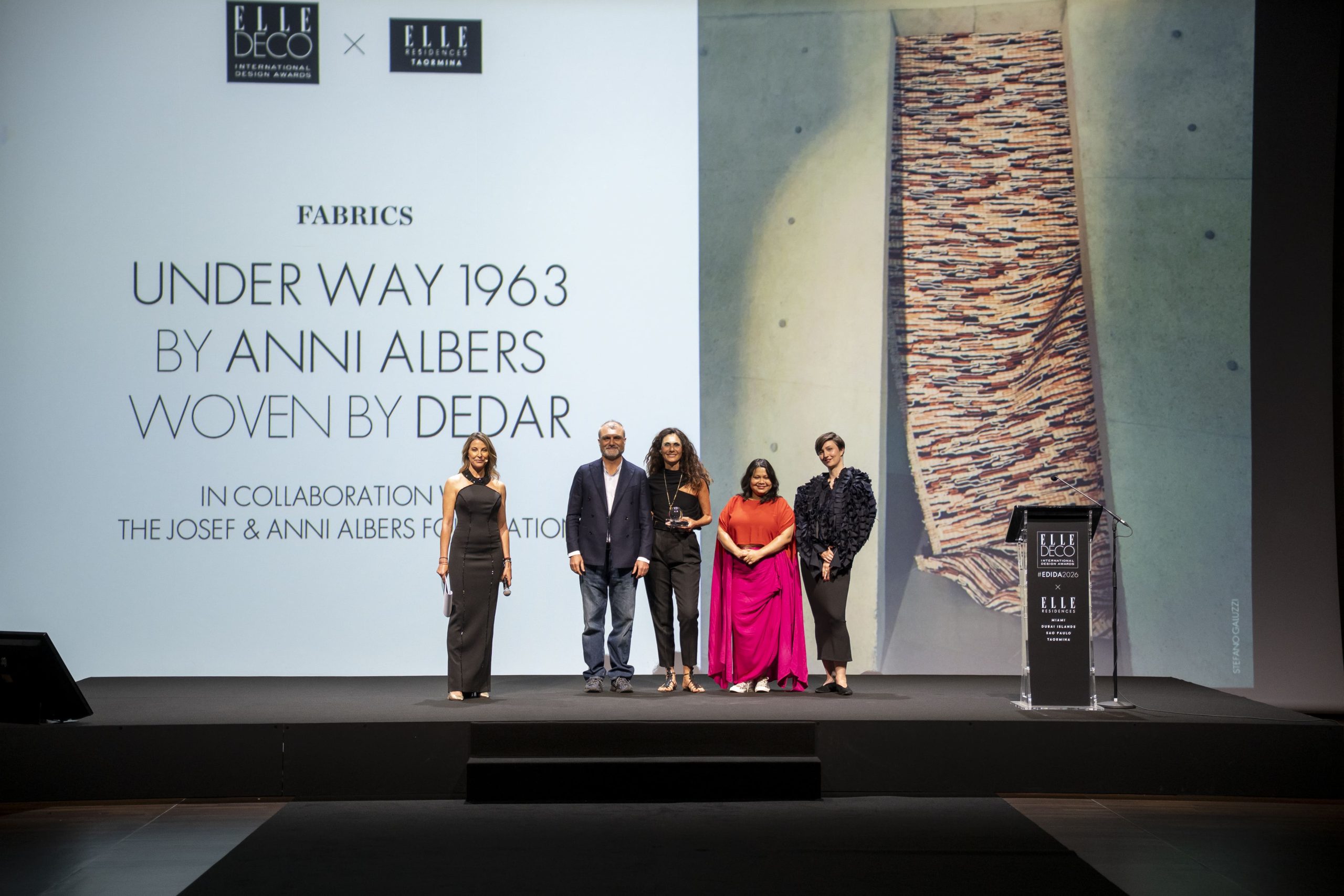 EDIDA 2026 ELLE DECO International Design Awards Fabrics Under Way 1963 Anni Albers Woven by Dedar the Josef & Anni Albers Foundation