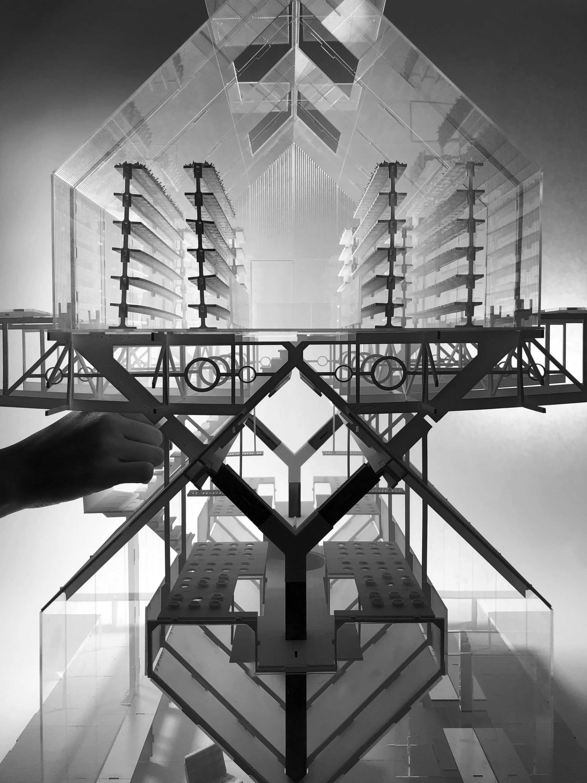 khoa vu kien truc su mo hinh grayscale Architecture of Fog