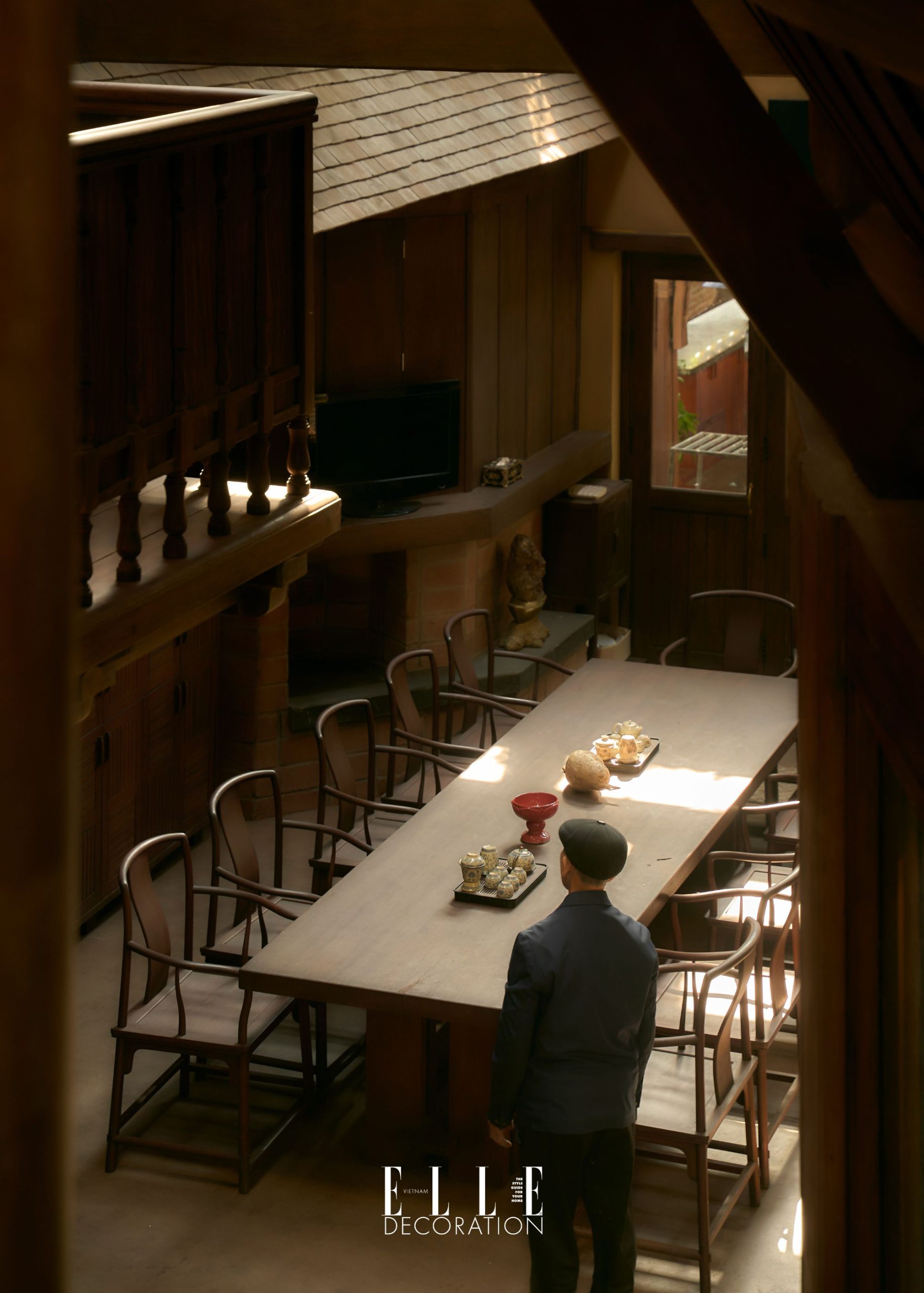 nha nam dinh cham khac go noi that phong an