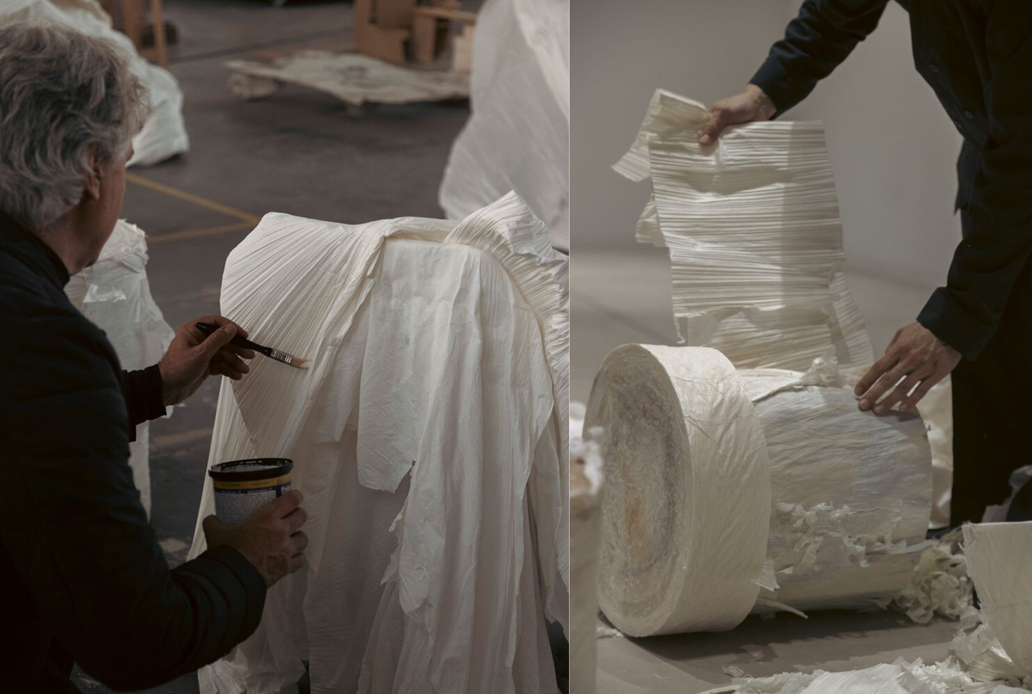 The Paper Log Shell and Core do noi that giay dap pli Ensamble Studio Debora Mesa Molina