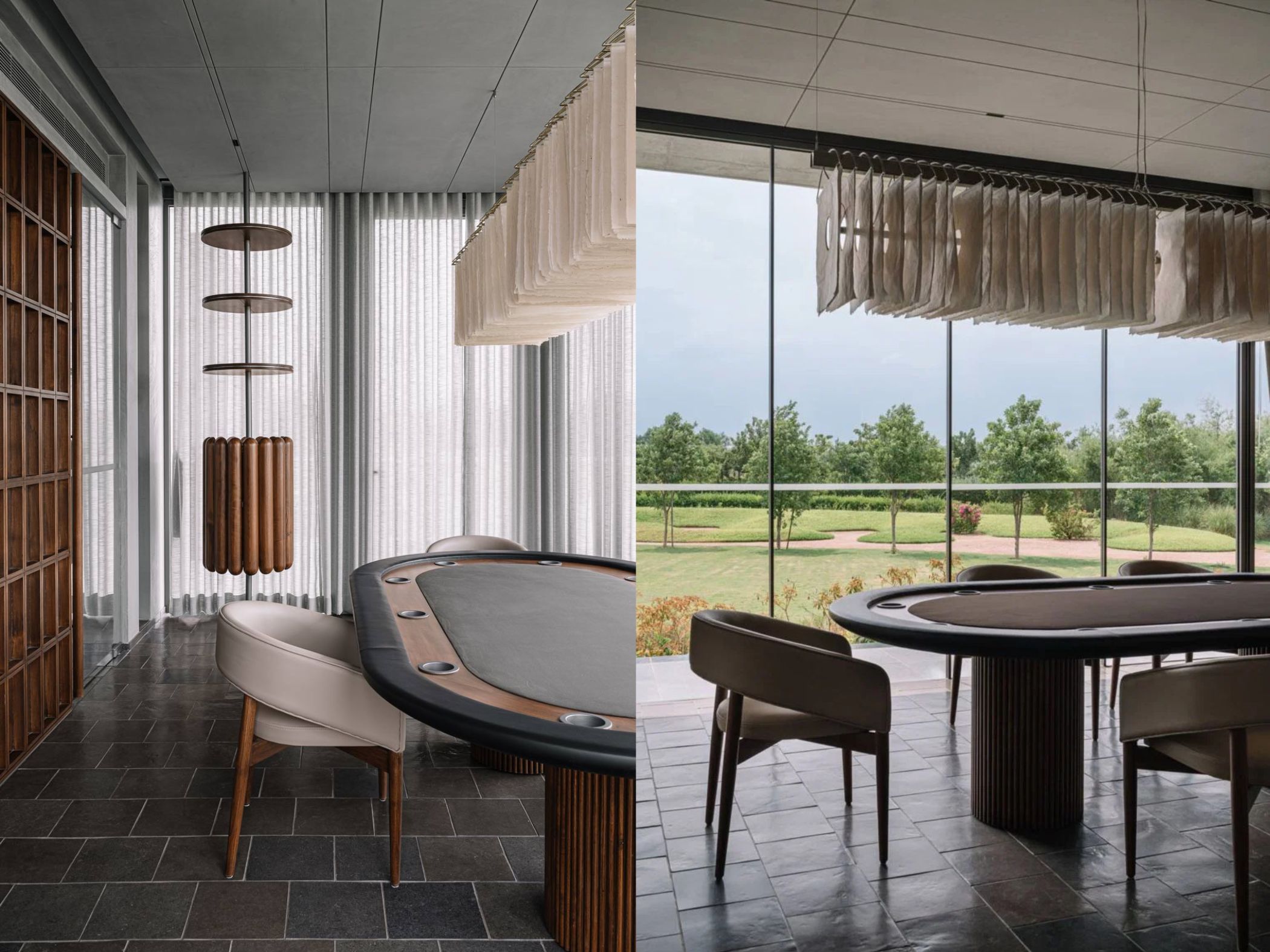 biet thu the pavilion phong giai tri thu cong noi that ban poker