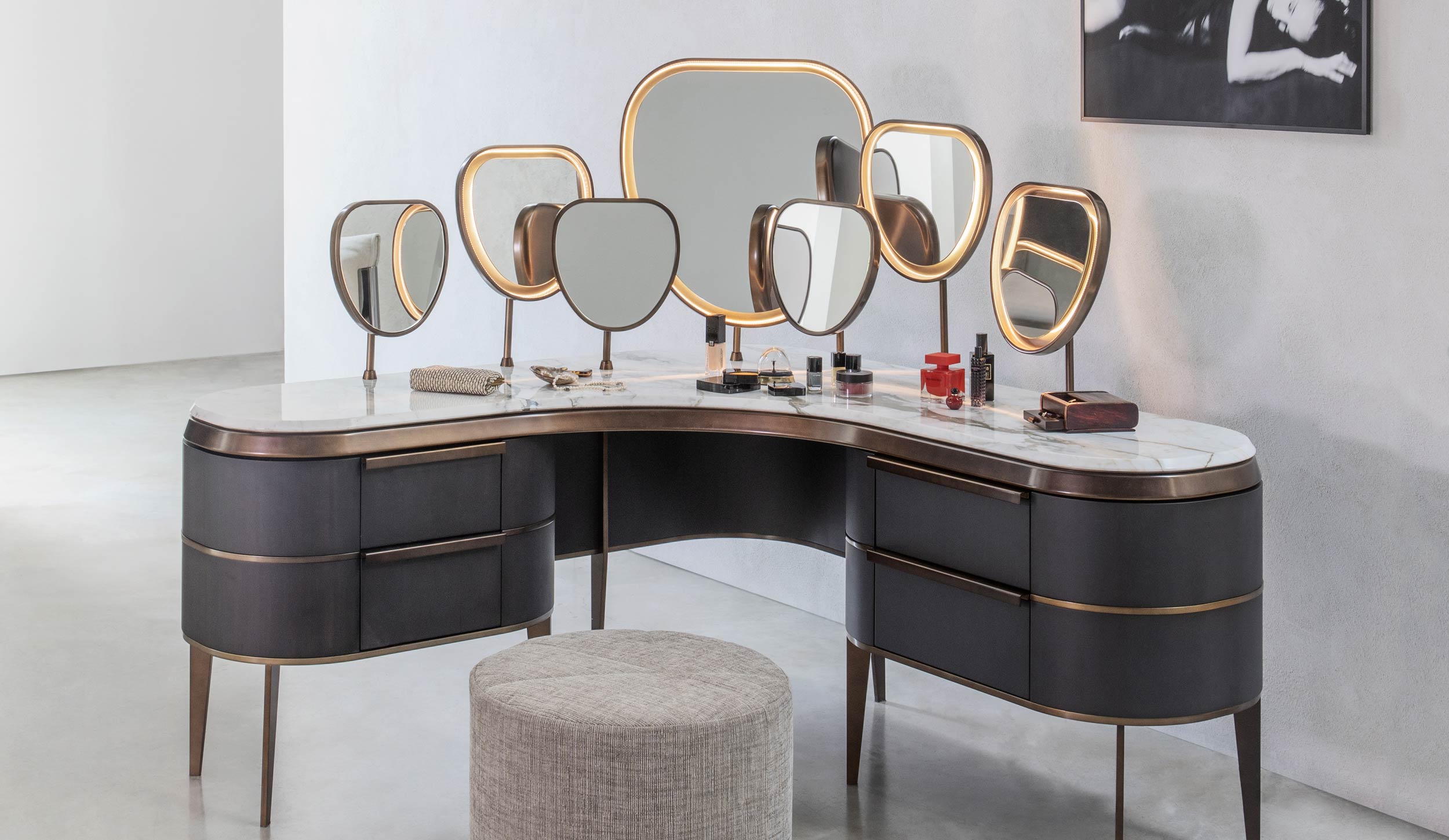 ban trang diem dressing table DUO Poltrona Frau Juliette Ligne Roset Tahiti Trousse Cattelan Italia Moments Nomon Panarea Arte Veneziana Symphony Bizzotto Italia Giulietta Casa Covre Kara Natevo