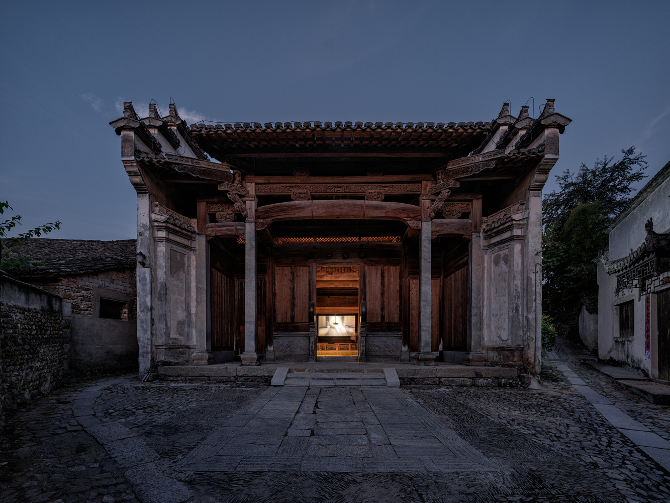 Nanping Huangshan China Atelier Guo Cheng Family Ancestral Hall village cinema di san